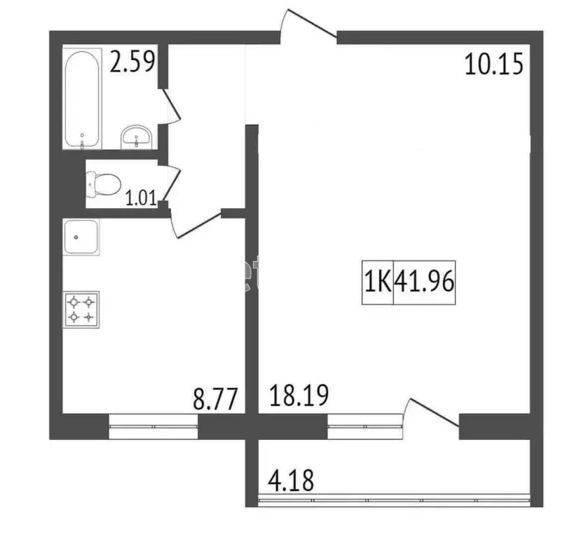 Продаётся 1-к квартира, 41.2 м - Фото 0