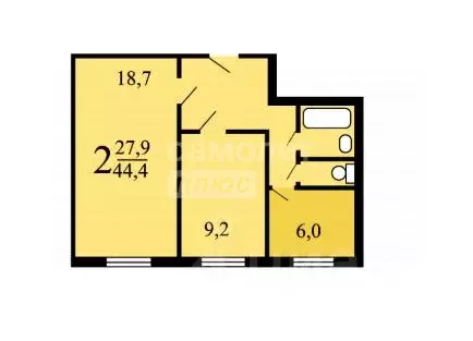 2-к кв. Москва Самаркандский бул., 13К1 (44.3 м) - Фото 1
