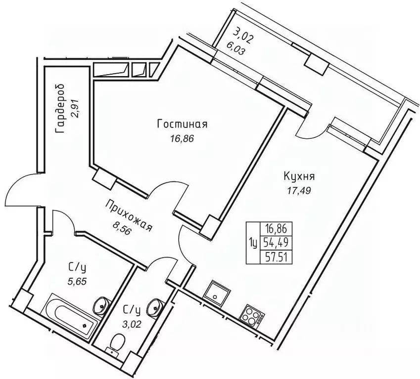 1-к кв. Саха (Якутия), Якутск 11-й кв-л,  (57.51 м) - Фото 1
