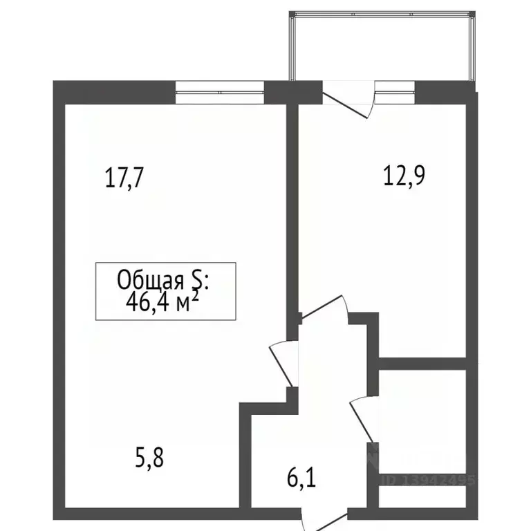 2-к кв. Бурятия, Улан-Удэ ул. Гагарина, 27к3 (46.8 м) - Фото 1