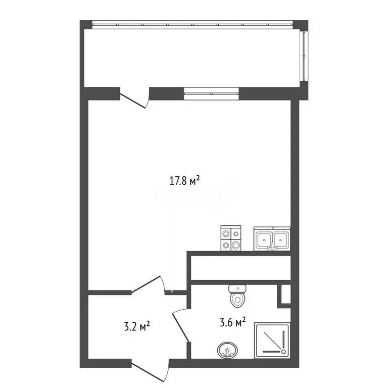 Квартира-студия: Санкт-Петербург, Комендантский проспект, 69 (24.6 м) - Фото 1