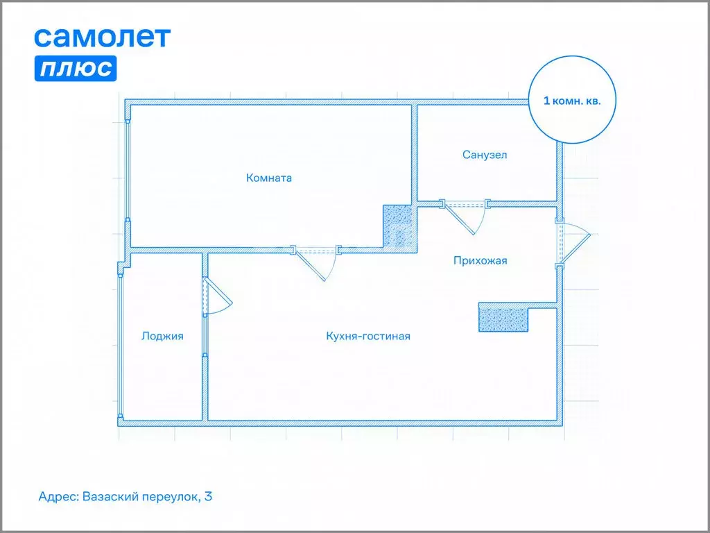 1-комнатная квартира: Санкт-Петербург, Вазаский переулок, 3 (38.6 м) - Фото 1