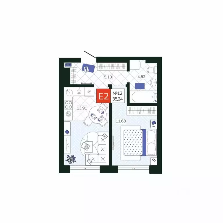 1-к кв. Тульская область, Тула Мясново мкр, Желания жилой комплекс ... - Фото 1