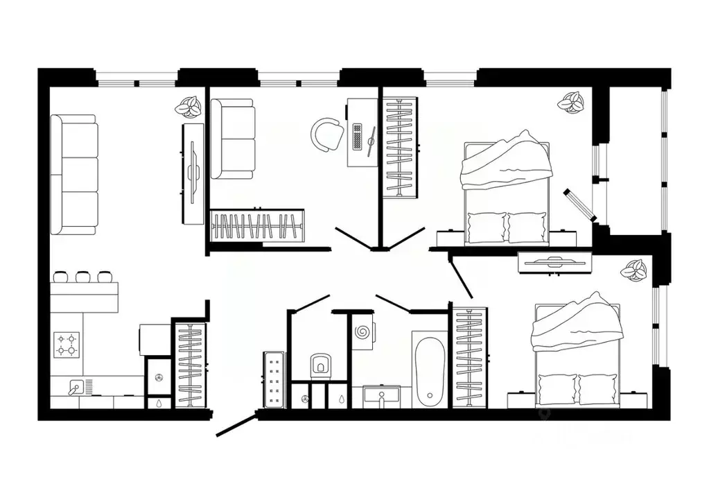 3-к кв. Тульская область, Тула ул. Седова, 26к3 (77.9 м) - Фото 1