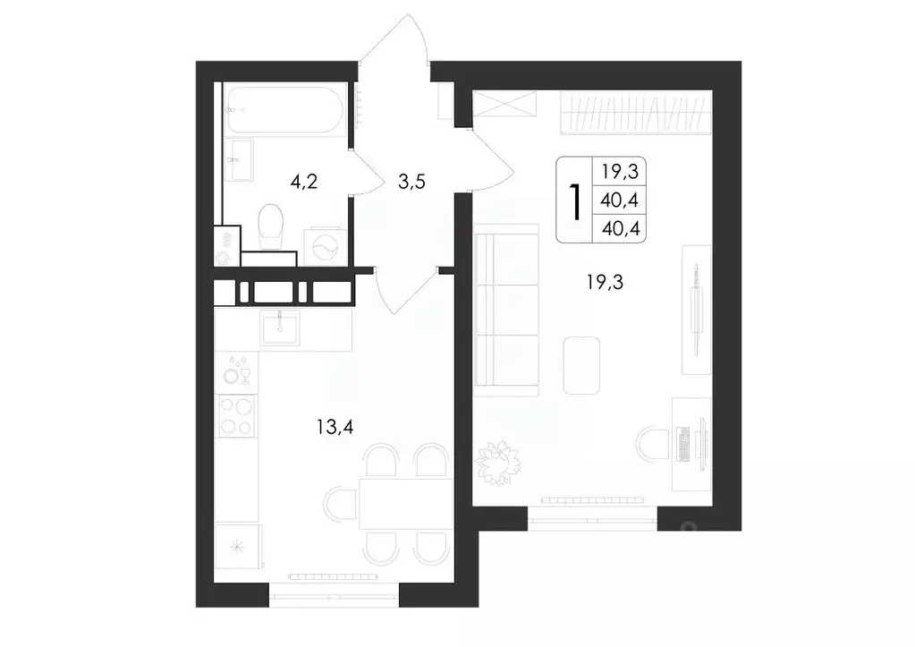 1-к кв. Воронежская область, Воронеж ул. Загоровского, 5/3 (40.4 м) - Фото 0