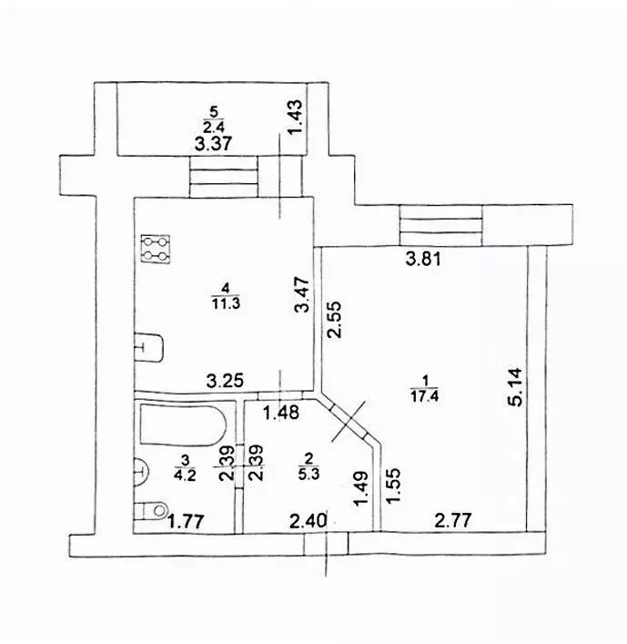 1-к кв. Татарстан, Зеленодольск ул. Королева, 11 (38.2 м) - Фото 1