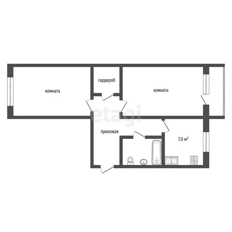 2-комнатная квартира: Муром, улица Кирова, 30 (46 м) - Фото 0