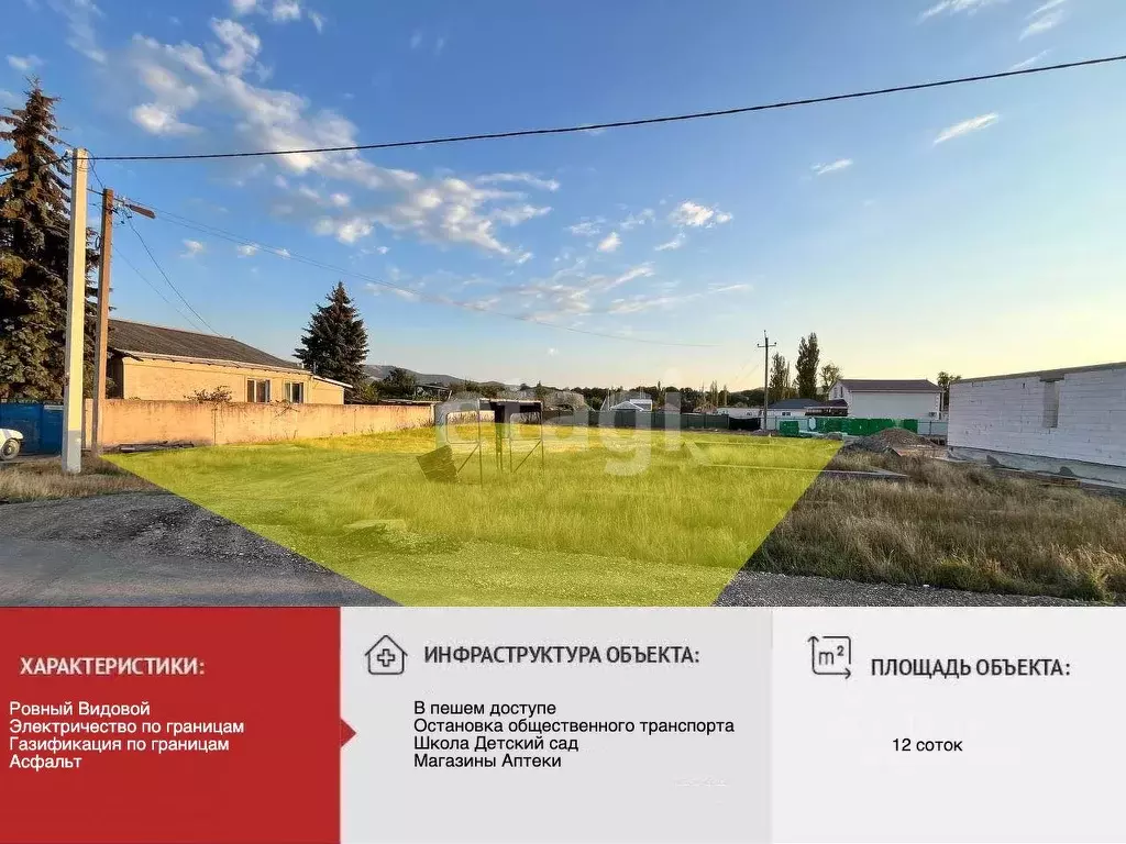 Участок в Крым, Симферопольский район, Добровское с/пос, с. Заречное ... - Фото 1