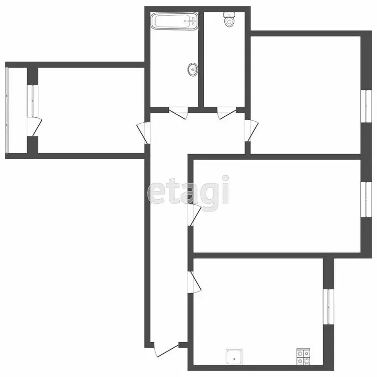 3-комнатная квартира: Боровский, улица Братьев Мареевых, 8 (57.2 м) - Фото 0