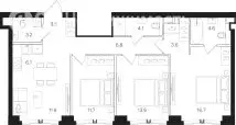 3-комнатная квартира: Москва, ЖК Мангазея на Тульской (85.8 м) - Фото 0