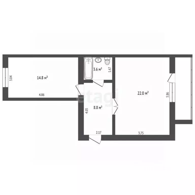 1-к кв. Архангельская область, Котлас просп. Мира, 6А (49.6 м) - Фото 2