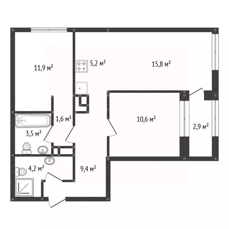 2-к кв. Башкортостан, Уфа ул. Энтузиастов, 7 (44.0 м) - Фото 1