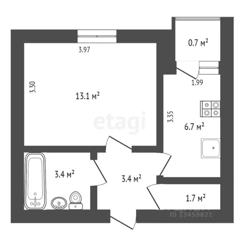 1-к кв. Марий Эл, Йошкар-Ола ул. Карла Либкнехта, 69а (29.0 м) - Фото 1