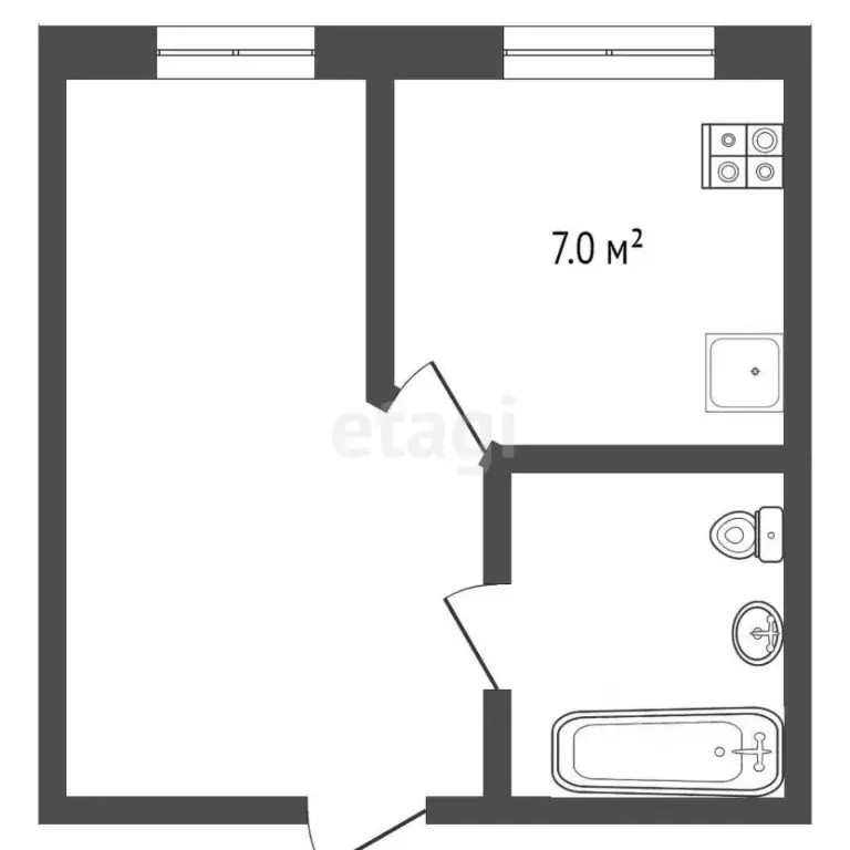 1-к кв. Ростовская область, Батайск ул. Ворошилова, 8к1 (31.8 м) - Фото 1