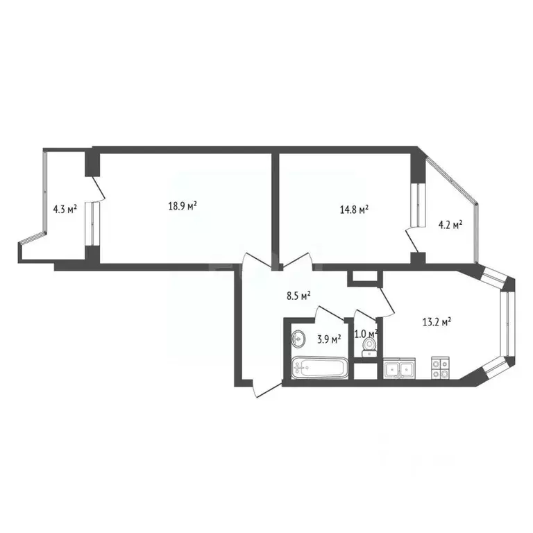 2-к кв. Москва ул. Борисовские Пруды, 21К1 (60.0 м) - Фото 2