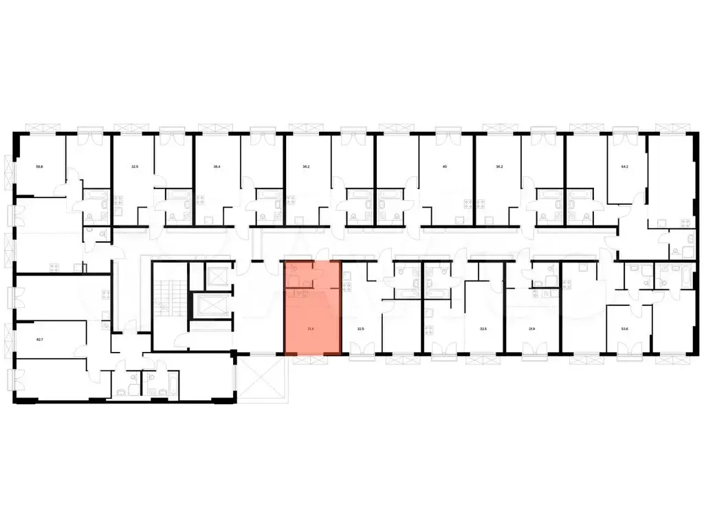 Квартира-студия, 21,8 м, 4/9 эт. - Фото 1