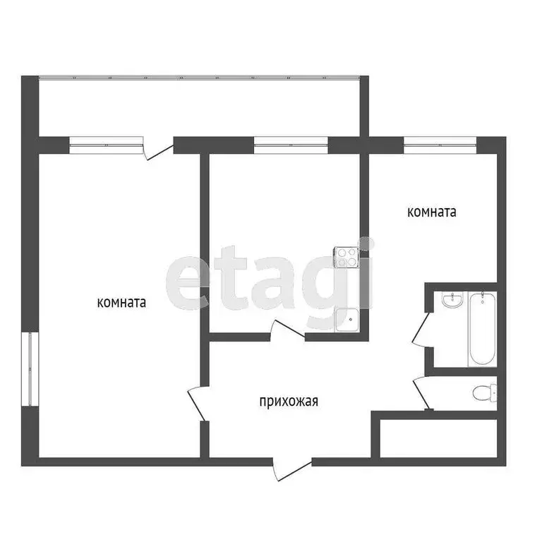2-комнатная квартира: Балашов, улица Строителей, 9 (59 м) - Фото 1