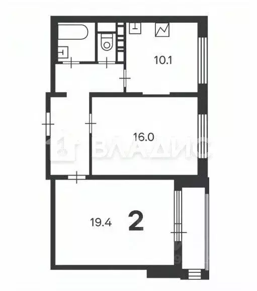 2-к кв. Москва ул. Кварцевая, 2к1 (58.7 м) - Фото 2
