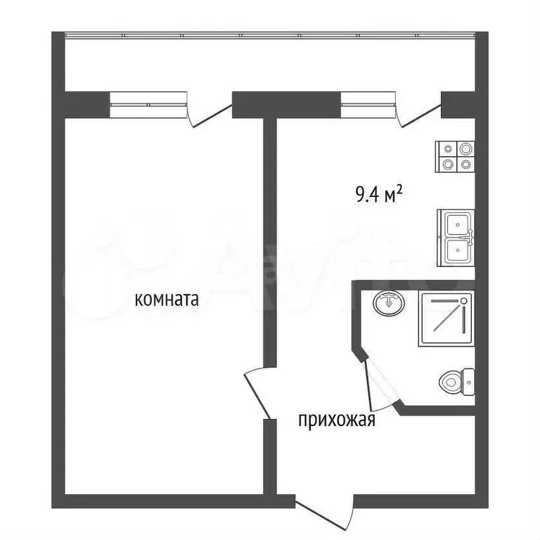 1-к. квартира, 40,2 м, 10/10 эт. - Фото 0