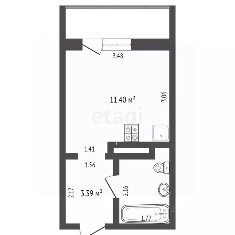 Студия Тюменская область, Тюменский муниципальный округ, д. Дударева ... - Фото 2