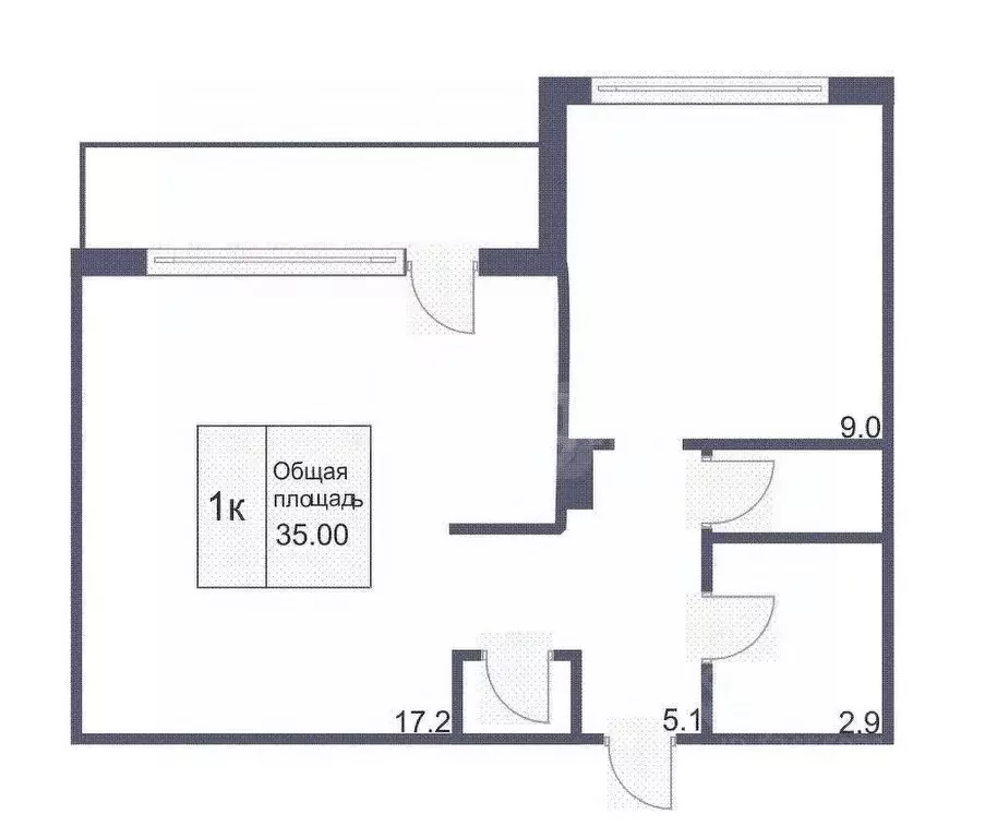 1-к кв. Костромская область, Кострома Юбилейная ул., 15 (35.0 м) - Фото 0