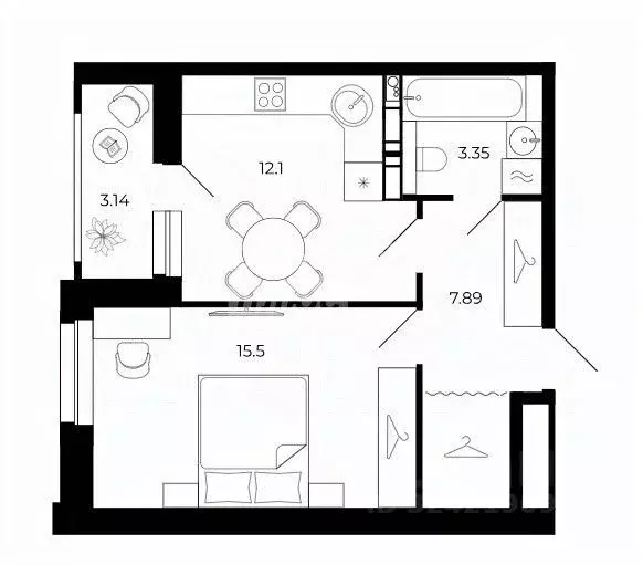 1-к кв. Липецкая область, Липецк просп. Победы (41.1 м) - Фото 1