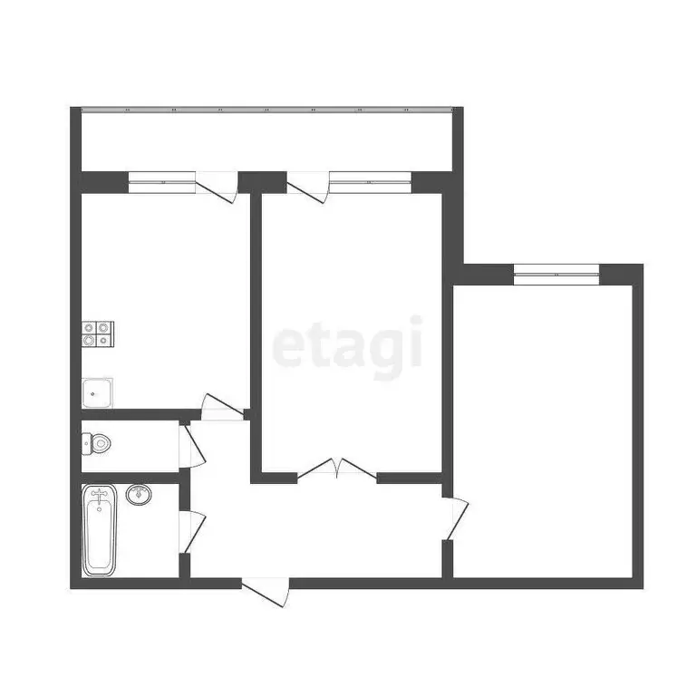 2-комнатная квартира: Тюмень, улица Мельникайте, 46А (48.2 м) - Фото 0