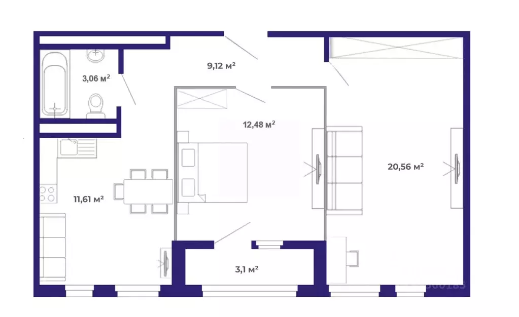 2-к кв. Иркутская область, Иркутский муниципальный округ, Маркова рп, ... - Фото 1