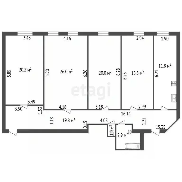 4-к кв. Санкт-Петербург Боровая ул., 18/1 (120.2 м) - Фото 2