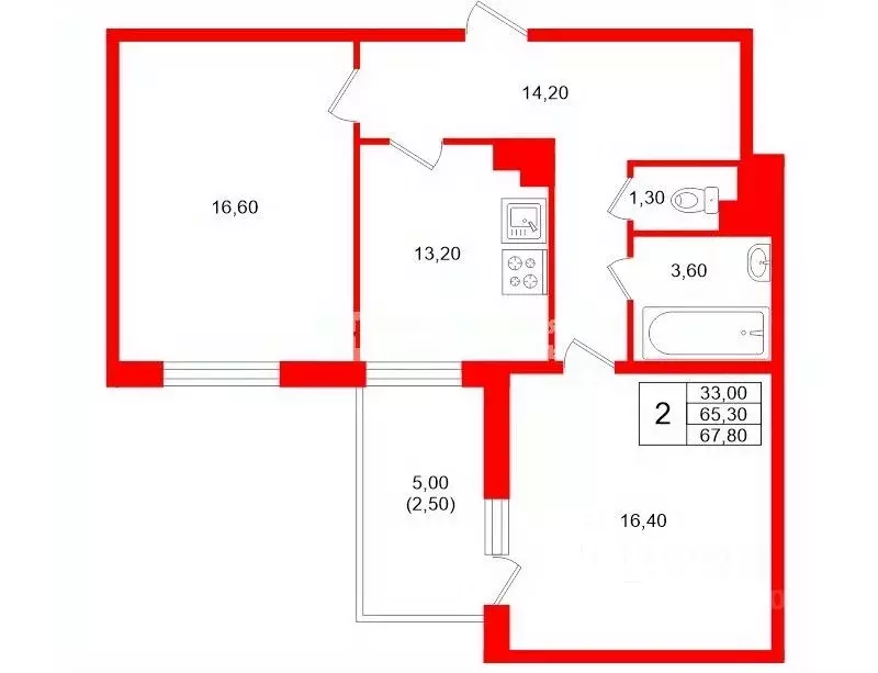 2-к кв. Санкт-Петербург пос. Шушары, ул. Окуловская, 13 (59.8 м) - Фото 1