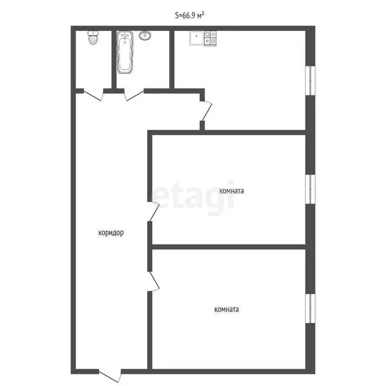 2-комнатная квартира: Ирбит, Красноармейская улица, 5 (66.9 м) - Фото 1