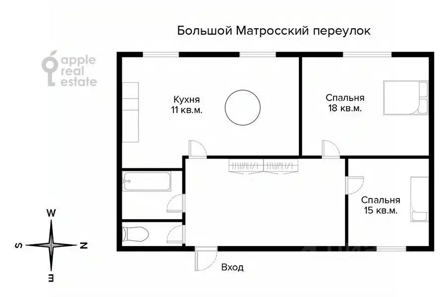 2-к кв. Москва Большой Патриарший пер., 8С1 (64.0 м) - Фото 1