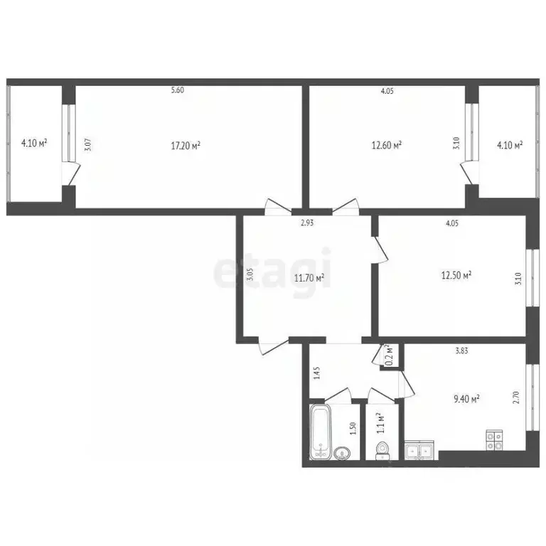 3-к кв. Самарская область, Самара просп. Карла Маркса, 16 (66.8 м) - Фото 2