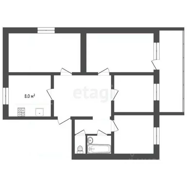 4-к кв. Владимирская область, Муром Красногвардейская ул., 65 (76.7 м) - Фото 0