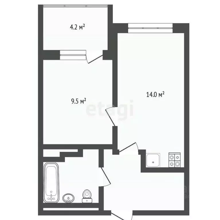 1-к кв. Тюменская область, Тюмень ул. Червишевский Тракт, 47к4 (33.0 ... - Фото 1