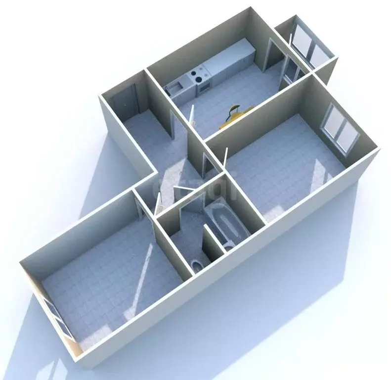 2-комнатная квартира: Южно-Сахалинск, Украинская улица, 111 (54 м) - Фото 1