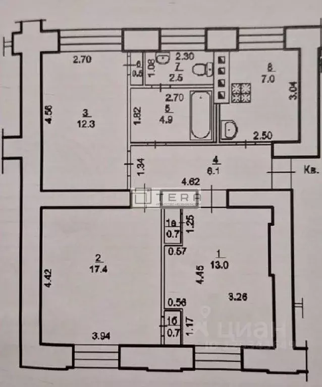 3-к кв. Башкортостан, Уфа ул. Ленина, 148 (65.1 м) - Фото 2