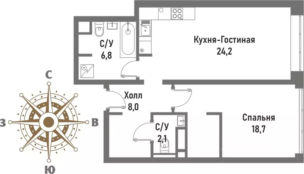 2-к кв. Москва Рубцовско-Дворцовая ул., 4 (60.1 м) - Фото 0