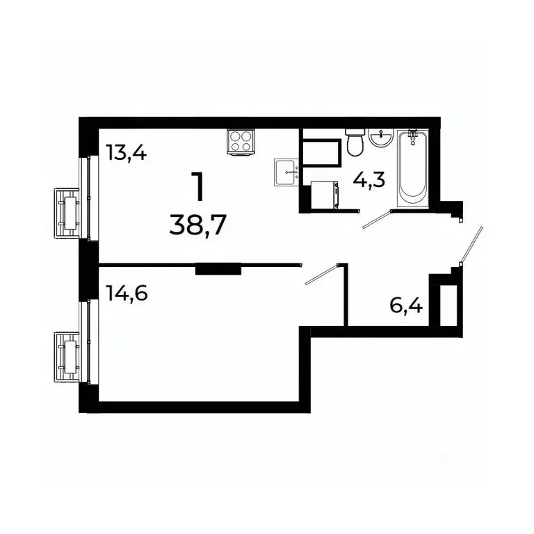1-к кв. Нижегородская область, Нижний Новгород ул. Коперника, 15 (38.5 ... - Фото 1