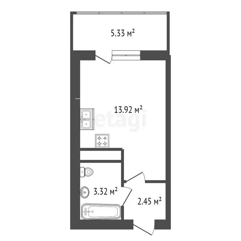 Квартира-студия: городской посёлок Янино-1, Ясная улица, 16к3 (19.7 м) - Фото 1