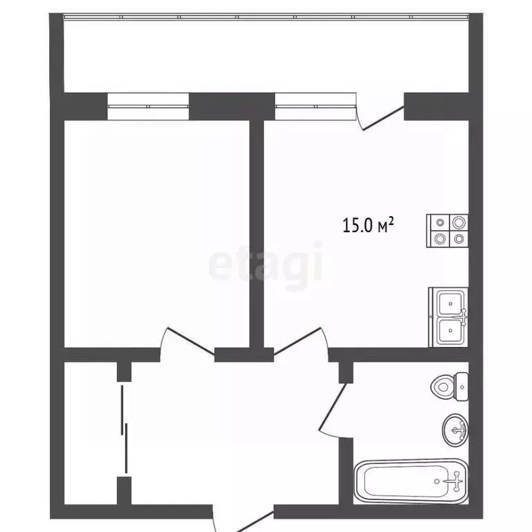 1-к кв. Свердловская область, Екатеринбург ул. Рощинская, 21к1 (47.0 ... - Фото 1