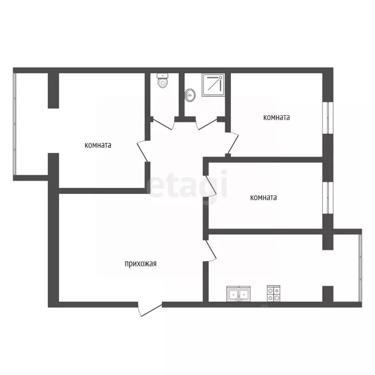 3-к кв. Ставропольский край, Железноводск городской округ, пос. ... - Фото 1