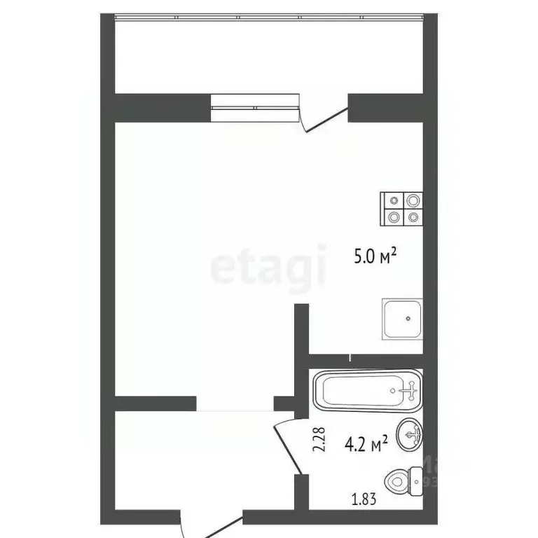 Студия Тюменская область, Тюмень ул. Тимофея Чаркова, 81к2 (28.9 м) - Фото 0