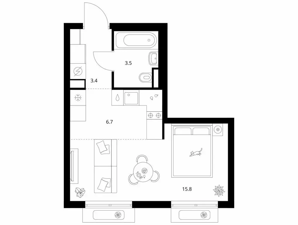 Квартира-студия: Мытищи, 16-й микрорайон (29.4 м) - Фото 1