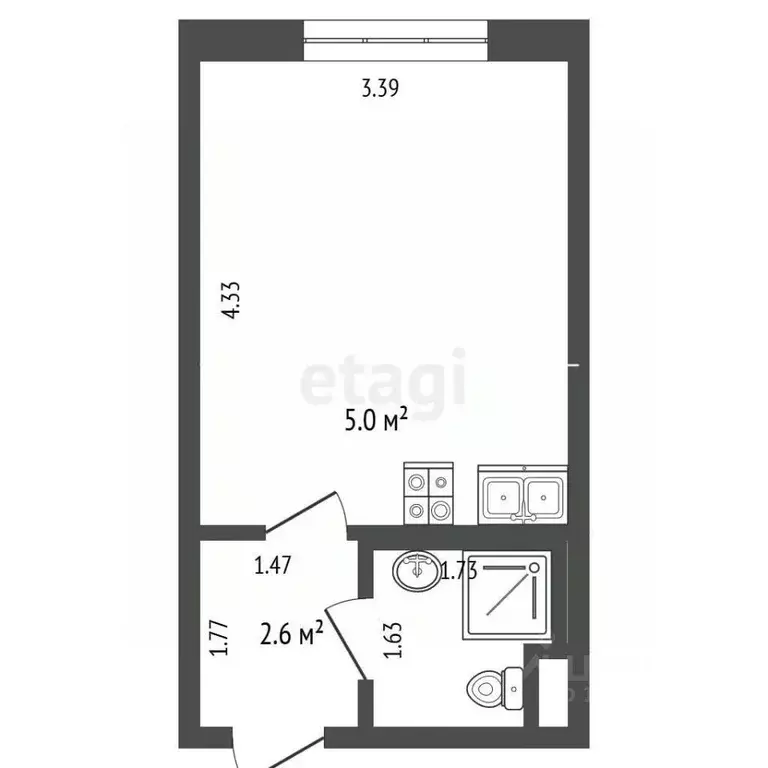 Студия Москва Лобненская ул., 13к1 (20.0 м) - Фото 2