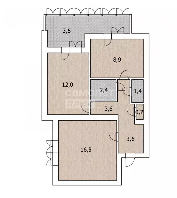 2-комнатная квартира: Туапсе, улица Богдана Хмельницкого, 52 (50 м) - Фото 2