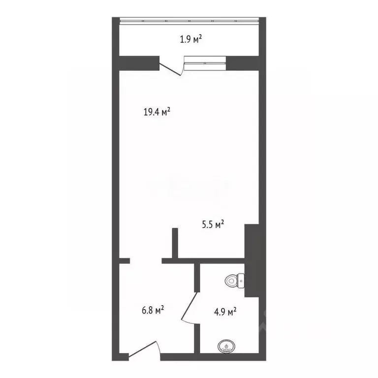 1-к кв. Красноярский край, Красноярск Аральская ул., 51 (36.6 м) - Фото 2