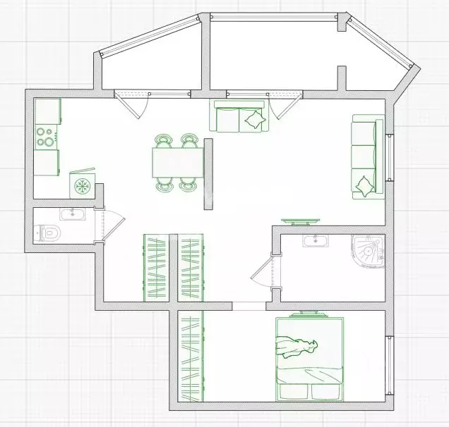 2-к кв. Омская область, Омск ул. 27-я Северная, 44/2 (73.8 м) - Фото 2