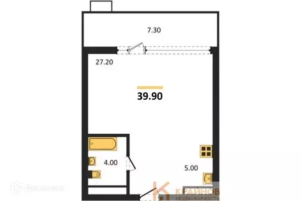 Продаётся квартира-студия, 39.9 м - Фото 1