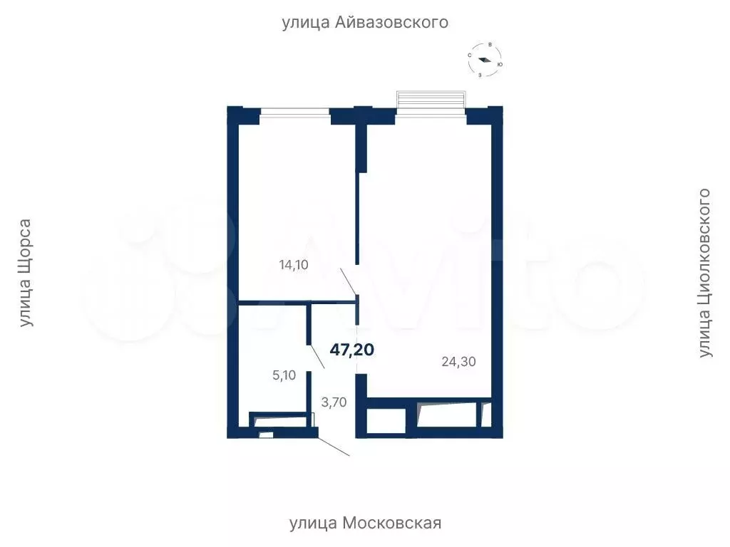 1-к. квартира, 47,2 м, 14/29 эт. - Фото 0